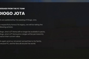 FC25悼念若塔：出于尊重，若塔UT卡将不再出现在卡包中&amp;数值锁定